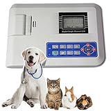 Wsexyy Einkanal-Veterinärmonitor, Tiermeditor-Geräte Mit Tierischen Patienten Mit Thermischem Drucksystem, 1000 Datenaufzeichnungen, EKG-Wellenformdemonstration, Für Pets Cats Dogs Clinic