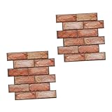 ELAYARD 2 Stück Selbstklebende Wandpaneele Ziegeloptik Tapete Retro Wanddeko Badezimmer Wohnzimmer Schlafzimmer Aufkleber