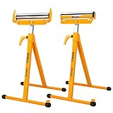 Shall 2-Pack faltbarer Rollenständer pro Heavy Duty 250 LBS Tragfähigkeit bis 27.8-43'' Einstellbare Höhe pro Tischsäge Outfeed Holzbearbeitung