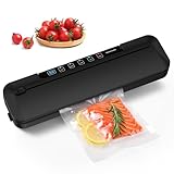 Vakuumiergerät Profi Vakuumierer Für Lebensmittel Folienschweißgerät inkl. Schneider, 10 Vakuumbeutel und Schlauch