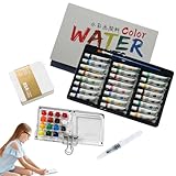 yakermur Aquarellfarben-Set, Wasserfarben-Kunst-Set, tragbares Zubehör, professionelle Palette für Anfänger, Liebhaber, Profis, Outdoor-Amateure, Hobbyisten