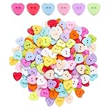 100 Stück Liebesknöpfe, Doppelloch-Nähknöpfe, Strickjacken-Babyknöpfe, Knöpfe Für Bekleidungszubehör, Knöpfe in Verschiedenen Farben Zum Nähen Und DIY-Dekoration (12,5 mm)