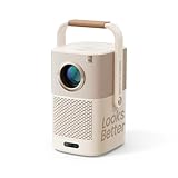 Beamer Outdoor mit wiederaufladbarem Akku, Beamer Sound von JBL, Native 1080P FHD Tragbarer Projektor mit WiFi 6 und Bluetooth, Autofokus Beamer Heimkino für Outdoor Home(Looks Better Slogan)