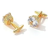 Manschettenknöpfe für Herren, luxuriös, Zirkon, quadratisch, silberfarben, formelle Kleidung, Business-Hemdknopf für Hochzeitsgeschenke