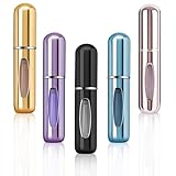 AHEJIOO Parfümzerstäuber Set - 5 Stück 5ml nachfüllbar, Mini Reise Parfum Zerstäuber für unterwegs, handliche Sprühflasche für Handtasche und Reisen
