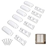 6 Stück Plissee Ersatzteile Klemmträger, Spannschuhe Für Verspannte Plissees, Universal Plissee Halterung Zum Bohren Und Kleben, Weiß Kunststoff Ersatzteile Für Stick & Fix Front Klebeplatten Fenster