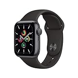 Apple Watch SE 2020 (GPS, 40MM) Aluminiumgehäuse Space Grau mit Schwarz Sportarmband (Generalüberholt)