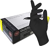 GUARD 5 - Einmalhandschuhe schwarz 2000 (10x200 Stück) Gr. 9/L - Einweghandschuhe puderfreie Nitrilhandschuhe - Hygiene- Kochhandschuhe, Küchenhandschuhe - latexfrei