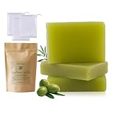 Aleppo Seife Original Lorbeer Seife 3 Stück 90g Alepposeife Olivenöl & Lorbeeröl Olivenölseife Haarseife Gesichtsseife Naturseife Aleppo-Seife Soap Olivenseife Vegan mit Seifenblasenbeutel 3 Stück