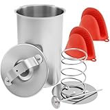 BAODBF Druck Schinkenkocher,Schinkenpresse mit Thermometer,Rostfreier Schinkenkocher Edelstahl,Schinkenformen,Kochschinkenform für Gesundes Hausgemachtes Fleisch