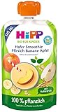 HiPP Bio für Kinder Smoothie Apfel Pfirsich Banane mit Haferdrink, 120ml, 6er Pack (6x120ml)