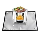 Grillmatten, feuerhemmend, für Camping, Anti-Fettschutz, verstärkt mit Glasfaser, für Strand, Camping, Transporter, Rasen, unregelmäßige Böden