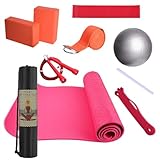 Shurzzesj Yoga-Set für Anfänger, Yogamatte mit Tragetasche, tragbares Widerstandsband, Trainingsgerät für Zuhause, Fitnessstudio, Pilates, Stretching