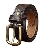 HomeJoySet Rustikaler Handgefertigter Gürtel Mit Krokodilmuster, 100% Rindsleder, Klassisches Design For Arbeit, Business Und Freizeit, 100 Cm/39 Zoll, Braun(Coffee,125cm/49)