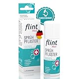 flint Med Sprühpflaster – Verschließt und schützt die Wunde, wasserfest, atmungsaktiv, elastisch und transparent, Pflasterspray klinisch bewährt, bis zu 80 Anwendungen, 50 ml