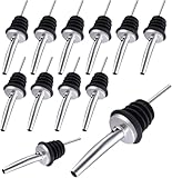 pangutheos 12 Stück Flaschenausgießer, Edelstahl Ausgießer Spirituosen, Ausgießer für ölflaschen für 16-20 mm Flaschenmund Wein Kaffee Sirup Olivenöl