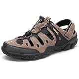 SAGUARO Trekking & Wandersandalen für Herren Damen mit Geschlossene Zehe Sommer Outdoor Sport Sandalen Bequem Atmungsaktiv Trekkingsandalen Braun 42 EU