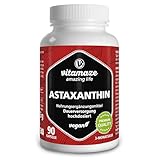Astaxanthin Kapseln hochdosiert & vegan, 4 mg natürliches Astaxanthin Pulver aus der Blutregenalge, 90 Kapseln für 3 Monate, ohne Zusatzstoffe, Made in Germany