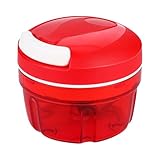 WAVATA Zwiebelschneider Manuell, Zwiebel Zerkleinerer mit Seilzug, Gemüseschneider Küche mit 3 Edelstahlklingen, Multizerkleinerer Manuell fur Onion Karotte Gemüse und Obst