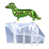 Dackel-Harz-Formen – Silikonform in Hundeform für Seifenherstellung, 3D-Tierstatue, Seifenherstellung, ästhetische Heimdekoration, Epoxidharz-Form für selbstgemachte Duftkerzen, Epoxidharz-Handwerk