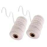 Baluue 2 Rollen Baumwoll küchengarn Robustes Kochgarn für Fleischbinden und Wurstherstellung Stark Langlebiges und Praktisches Bindegarn für Backen Kochen Grillen Vielseitig Einsetzbar