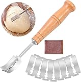 ZITFRI Bäckermesser Teigmesser Baguettemesser Brot Lahm Scoring Tool Set Brot Bäcker Cutter mit 10 Brotklinge Bäckerklinge Ritzmesser zum Einschneiden von Baguette Teigmesser für DIY Brot Backen