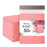 Dasen Luftpolster-Versandtaschen, 8,9 x 12,7 cm, klein, selbstverschließend, Rosa, 50 Stück, #0000