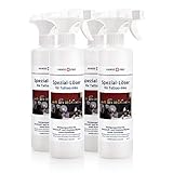 HANSE PRO Spezial-Löser für Tattoo-Inks, 4 x 500 ml I Reinigungsmittel für Oberflächen I Beseitigt effektiv eingetrocknete Tattoo-Farbe I Reinigung Tattoo Studio I Tattoo Zubehör