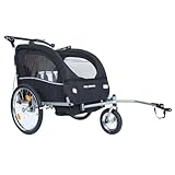Øvre Eidfjord Alpström 2-in-1 Fahrradanhänger Kinderwagen | flexibel & vielseitig nutzbar | Regen- & Sonnenschutz | für 1-2 Kinder ab 18 Monaten | ideal für Ausflüge (Schwarz)