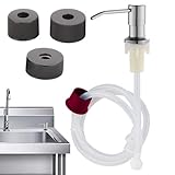 Spender Für Seife Küchenspüle,Nachfüllbar Für Küchenspüle Und Bad | Edelstahl Deko Schaumspender Mit Verlängerungsschlauch Für Seifenlotion Shampoo Waschtisch Bad