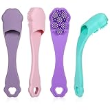 Qianyu 4 Stück Hundezahnbürste Pet Zähne Reinigung Zahnbürste Silikon Finger Zahnbürste für Hunde Katzen Zahnpflege Anti-Plaque Haustierzahnbürste