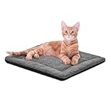 K&H PET PRODUCTS selbstwärmendes Katzenbettunterlage, selbstwärmende Thermo-Katzen- und Hundebett-Matte, Haustier-Wärmekissen für Katzen, Katzenwärmermatte für Wild- und Hauskatzen, Grau/Schwarz, 53,3