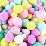 Pompons zum Basteln, 300 Stück 1-3cm Bunt Mini Pompons, Bunte Pompoms für Lustiges, Kreatives Basteln, Wird für Kreative DIY-Dekorationen Verwendet