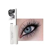 Ultra Fine Waterproof Mascara Wimperntusche Lange Wimpern,Wasserfest Feiner Pinsel Schwarz Wimpern,Long-lasting Mascara Cream Wimperntusche mit Silk Fiber,Nicht klumpender (01 Schwarz, Fine)