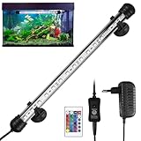 WIYETY Aquarium Beleuchtung 28cm, Aquarium Licht mit Fernbedienung Einstellbare Farbe, IP68 Völlig Wasserdicht Aquarium Licht, Aquarium LED Beleuchtung Geeignet für Aquarienpflanzen und Fische