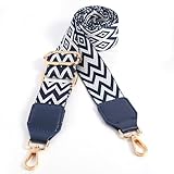 Taschengurte zum Wechseln Verstellbarer Schultergurt Breit 3,8cm, Längenverstellbarer 80-140cm Schulterriemen für Schultertasche Tragetaschen und Handtaschen,DIY Zubehör für Tasche,Weiß/Blau