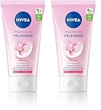 NIVEA Pflegende Waschcreme mit Mandelöl, sanfte Gesichtsreinigung für trockene und sensible Haut, extra milder Cleanser fürs Gesicht, pflegende Reinigungscreme (150 ml) (Packung mit 2)