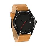 Herrenuhr Paar Lederband Analog Quarz Rundes Handgelenk Damenuhr Braunes Armband Horloges Weißes Zifferblatt Damenuhr