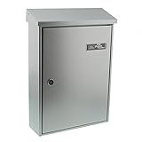 Burg-Wächter Außenbriefkasten, A4 Einwurf-Format, Vollflächig verzinkt, Strukturlackiert, Letter 5832 Si, Silber