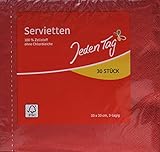 Jeden Tag Serviette uni. Rot, 30 Stück, 150 g