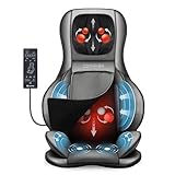 COMFIER 3D Shiatsu Massagesitzauflage mit Knet-, Rollen-, Vibrations- und Luftkompressionsmassage, Massageauflage mit Wärmefunktion