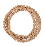 Craftdady 100 Stück ungefärbte natürliche Rudraksha-Perlen authentische Himalaya-echte runde Perlen Rosenkranz Japa Mala Perlen für Gebetskette Puja Meditation