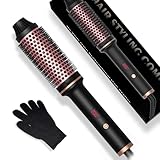 Thermobürste 3 in 1, 38mm Thermal Brush LCD 120-200℃ Dual PTC Heated Round Brush,Lockenbürste, Erhöhen Sie das Haarvolumen, Lose Locken, Dualspannung