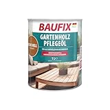 BAUFIX Gartenholz-Pflegeöl eiche hell, seidenmatt, 1 Liter, lösemittelhaltiges Holzöl für den Außenbereich, mit Imprägnierwirkung