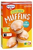 Dr. Oetker Zitronen Muffins, 415 g, Backmischung für Rührteig Zitrone, zum Zubereiten von 12 Muffins mit Glasur, inkl. Papierbackförmchen