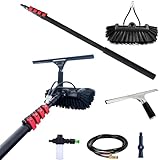 Teleskop-Fensterreinigungsstangen-Set, ausziehbare Bürste für Solarzellen, Wintergärten und Dächer, 5,4 m, ideal für effiziente Reinigung und Reichweite
