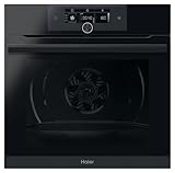 Haier I-TURN Serie 6 HWO60SM6F8BHD / Einbau-Backofen/Heißluft/Grill / 60 cm/Touch Bedienung mit Drehwähler/Pyrolyse Selbstreinigung/Wi-Fi Funktion / 2-fach Teleskopauszüge