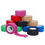 tonyg-p 12 Rollen Selbstklebender Bandage Kohäsive Bandage, Elastischer atmungsaktiver Tierarztwickelband für Stretch-Sportler Sport Handgelenk Knöchel (2,5cm*4,5m)