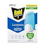 Raid Essentials LED Lichtfalle für Fliegen, Fruchtfliegen & Motten, 24/7 Schutz, Insektizidfrei, Familienfreundlich, Geruchlos & Ohne Rückstände, Für den Innenbereich, 1 Lichtfalle & 1 Nachfüllpackung