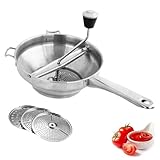 Kartoffelpüree Stampfer - Tomatenpresse aus Edelstahl, Tomatenpresse | Mehrzweck Kartoffelpresse mit Griff, Passiermaschine, Ergonomische Kartoffelpresse, Po Sauce Maschine